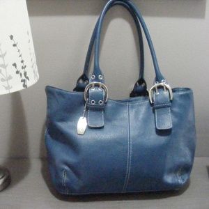 Leather handbag and matching wallet